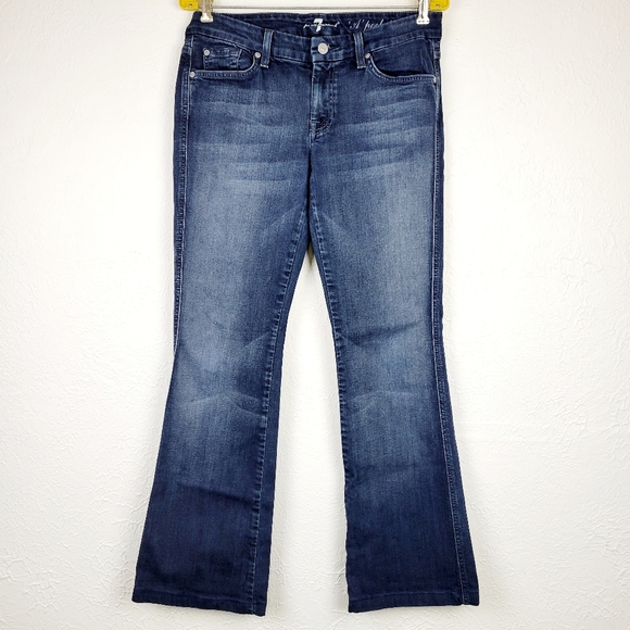 7 For All Mankind 'A' Pocket Jeans Sz 30~Actual 31×29.5~Boot Cut Embellish - Picture 1 of 10